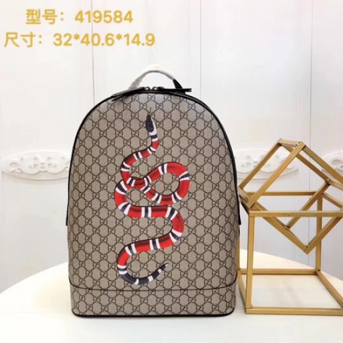 Gucci Kingsnake Print GG Supreme Sac à dos 419584 Marron