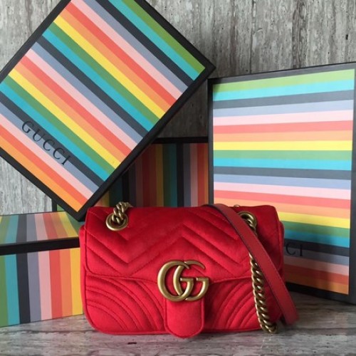 Gucci GG Marmont Mini Sac 446744 Rouge