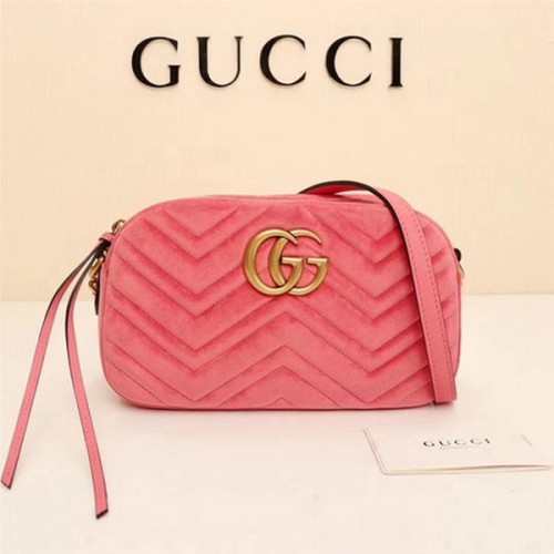 Gucci GG Marmont Matelasse Velvet Sac à bandoulière 447632 Rose