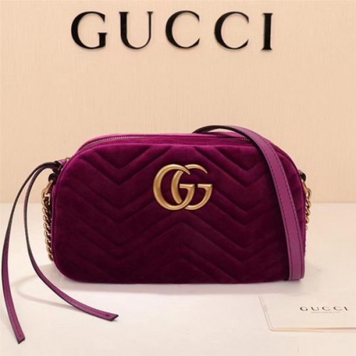 Gucci GG Marmont Matelasse Velvet Sac à bandoulière 447632 Violet