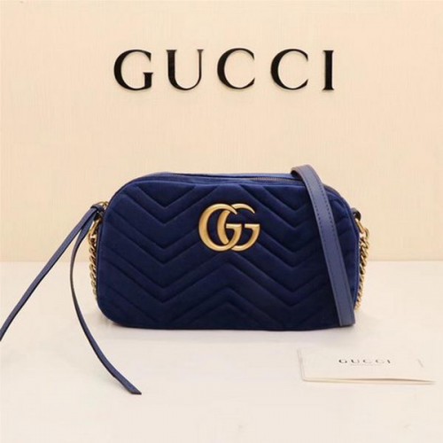 Gucci GG Marmont Matelasse Velvet Sac à bandoulière 447632 Royal