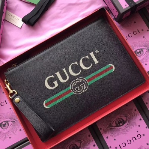 Pochette en cuir de veau Gucci GG Marmont 466489 Noir