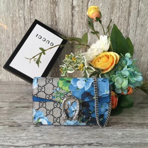 Gucci Dionysus GG Blooms Super mini Sac 476432 Bleu