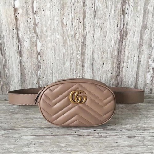 Gucci GG Marmont Sac ceinture en cuir 476434 Abricot