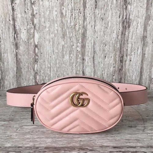 Gucci GG Marmont Sac Ceinture En Cuir 476434 Rose