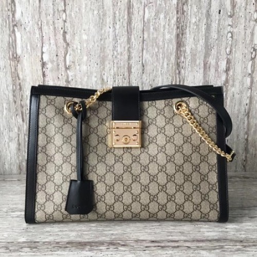 Gucci Padlock Medium GG Sac à bandoulière 479197 Noir