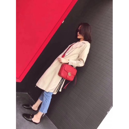 Gucci GG Marmont Petit sac à bandoulière 498100 Rouge