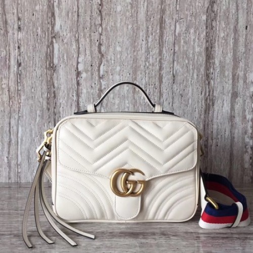 Gucci GG Marmont Petit sac à bandoulière 498100 Blanc