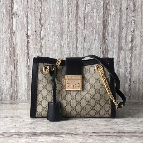 Gucci Padlock Petit sac à bandoulière GG 498156 Noir