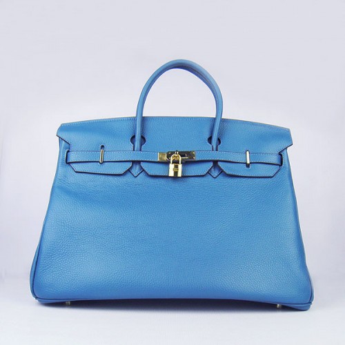 Sac Hermès Birkin 6099 40CM Togo Bleu Or cadenas