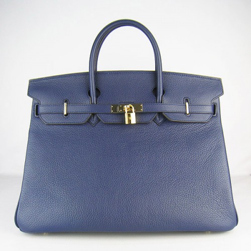 Sac Hermes Birkin 40CM Togo Bleu Foncé 6099 Or