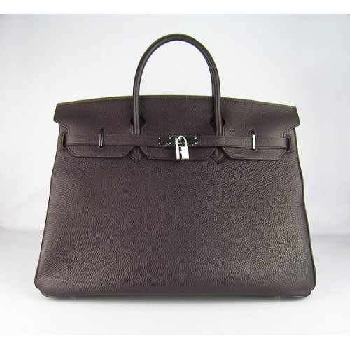 Sac Hermes Birkin 40CM Togo Dark Coffee 6099 Silver