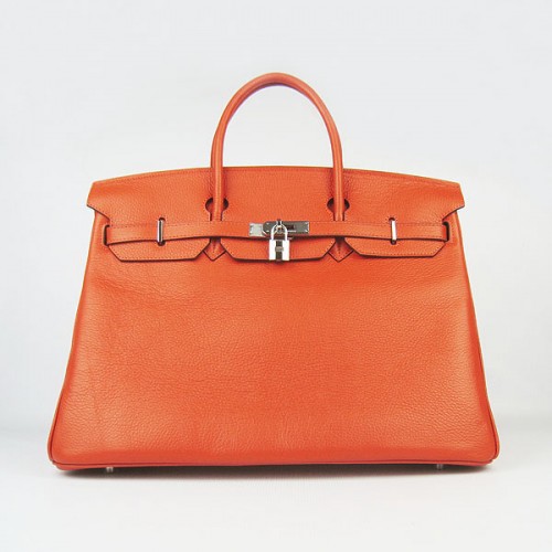 Sac Hermès Birkin 40CM Togo Orange 6099 Argent