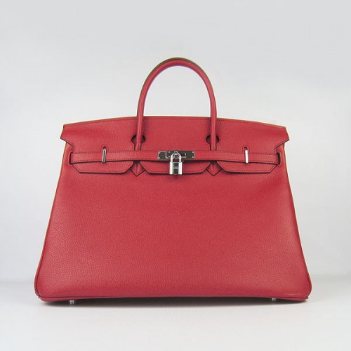 Sac Hermès Birkin 40CM Togo Rouge Argent 6099