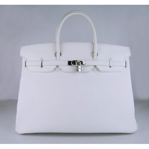 Sac Hermes Birkin 40CM Togo Blanc 6099 Argent