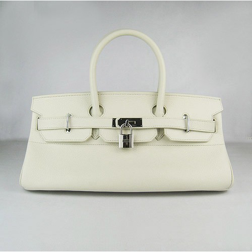 Hermes Birkin 6109 Sac en cuir Togo Beige 42cm Argent