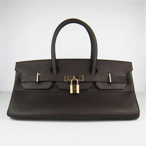 Hermes Birkin 6109 Togo sac en cuir café foncé 42cm or