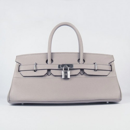 Hermes Birkin 6109 Togo sac en cuir gris 42cm argent