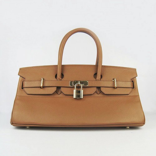 Hermes Birkin 6109 Sac en cuir Togo Light Coffee 42cm Or