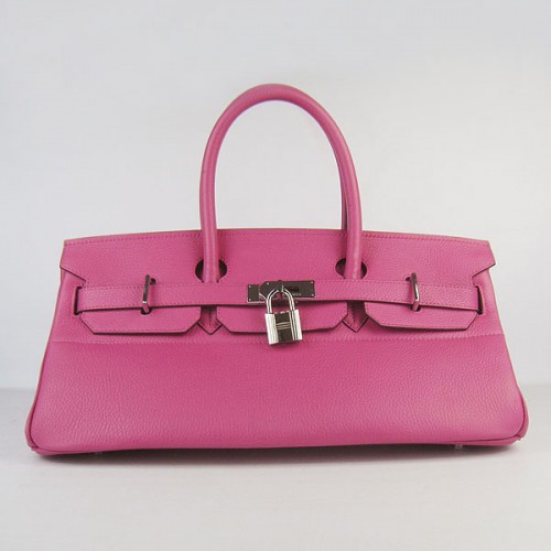 Hermes Birkin 6109 Sac en cuir Togo Peachblow 42cm Argent