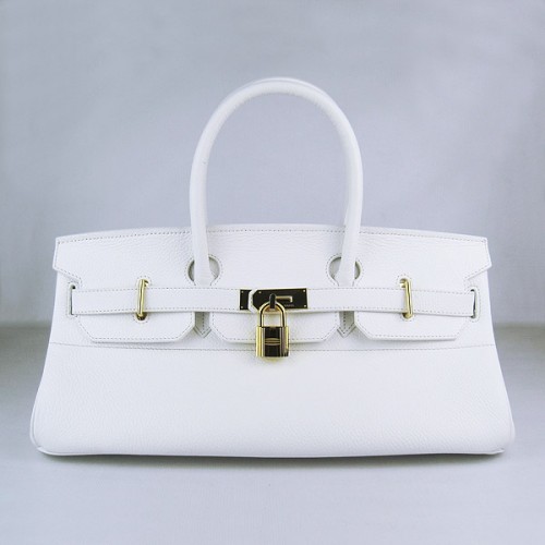 Hermes Birkin 6109 Togo sac en cuir blanc 42cm or