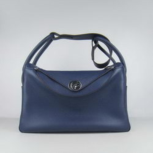 Sac à bandoulière Hermes Lindy 34CM bleu foncé