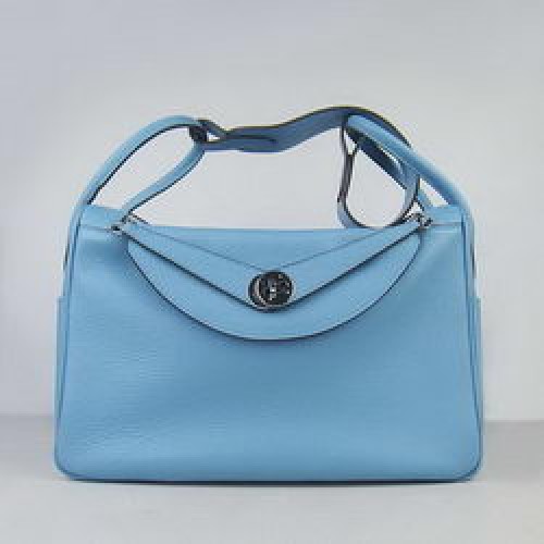 Sac à bandoulière Hermes Lindy 34CM bleu clair