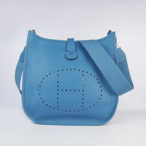 Hermes Vachette Evelyne Messenger Bag 6309 Bleu