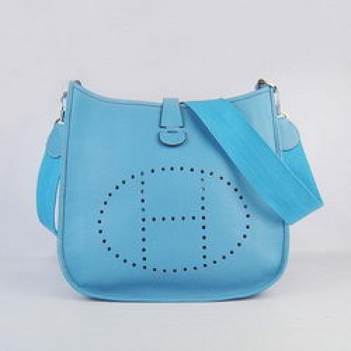 Hermes Evelyne Messenger Bag 6309 Bleu clair
