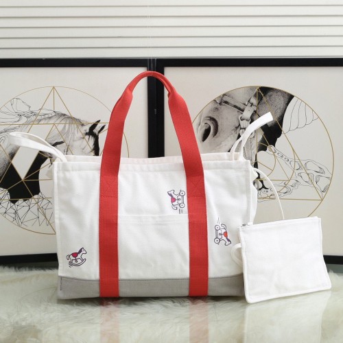 Hermes Adada Nappy Toile Shopping Bag H5635 Orange