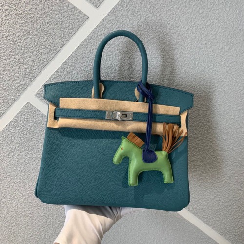 Hermes Birkin 25CM Epsom Sac Original Cuir H25E Vert Foncé