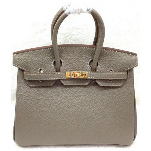 Hermes Birkin 25CM Sac fourre-tout en cuir d'origine H25T Gris