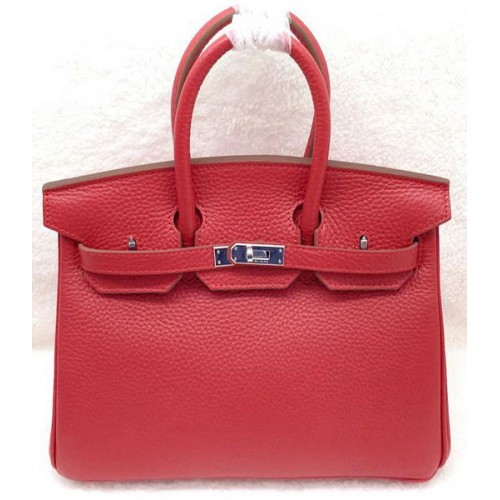 Hermes Birkin 25CM Sac fourre-tout en cuir d'origine H25T Rouge