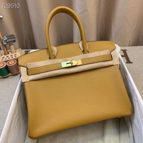 Hermes Birkin 25CM Sac fourre-tout en cuir d'origine H25T Jaune