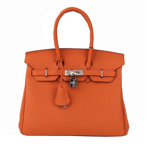 Sacs fourre-tout Hermes Birkin 25CM Orange cuir d'origine or