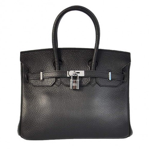 Hermes Birkin 25CM Tote Bags Cuir Togo Noir Argent