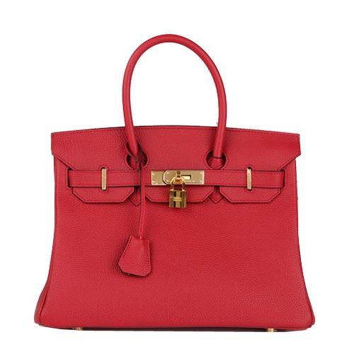 Sac fourre-tout Hermes Birkin 30CM Bordeaux Cuir d'origine H30 Or