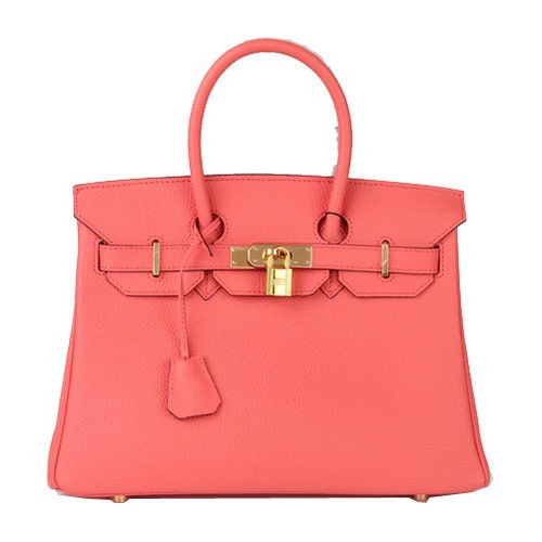 Hermes Birkin 30CM Sac Fourre-tout Rouge Clair Cuir Original H30 Or
