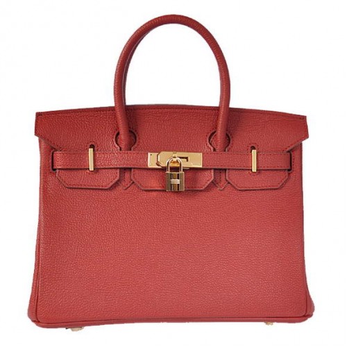 Sacs fourre-tout Hermes Birkin 30CM Bordeaux cuir lisse or