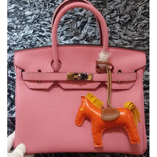 Hermes Birkin 30CM Tote Bags Litchi Cuir H30LI Cerise