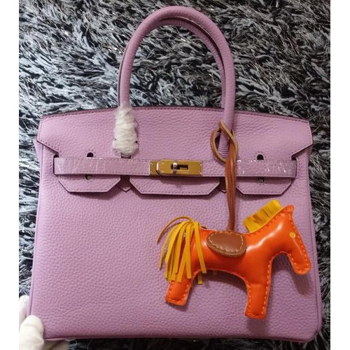 Hermes Birkin 30CM Sacs fourre-tout en cuir de litchi H30LI Lavande