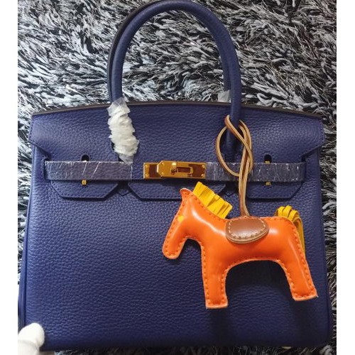 Hermes Birkin 30CM Sacs fourre-tout en cuir de litchi H30LI Royal