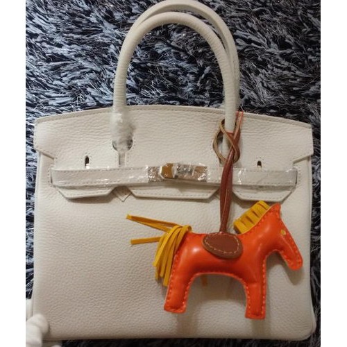 Hermes Birkin 30CM Sacs fourre-tout en cuir de litchi H30LI Blanc