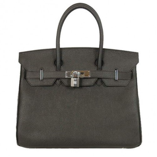 Sacs fourre-tout Hermes Birkin 30CM en cuir lisse Togo noir