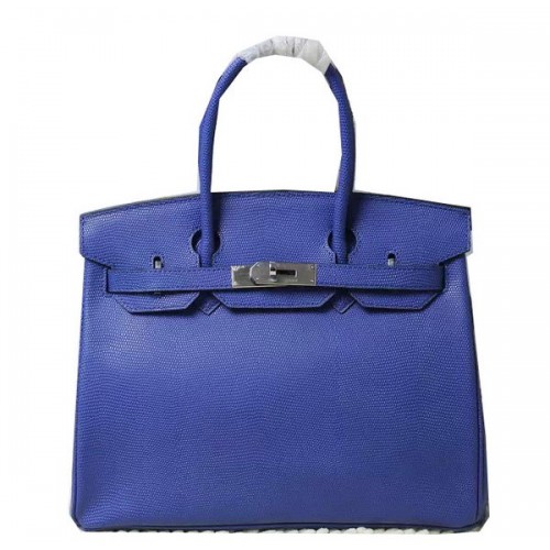 Hermes Birkin 35CM 30CM Sac fourre-tout en cuir de lézard H35H30 Bleu