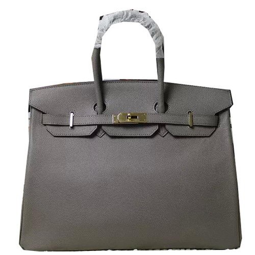 Hermes Birkin 35CM 30CM Sac fourre-tout en cuir de lézard H35H30 Gris