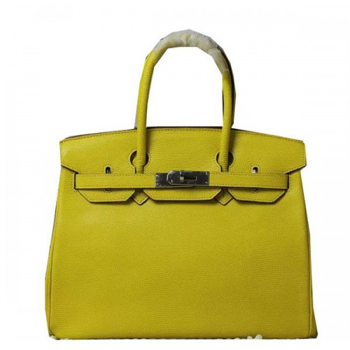 Hermes Birkin 35CM 30CM Sac fourre-tout en cuir de lézard H35H30 Jaune