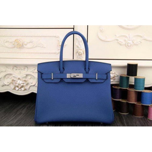 Hermes Birkin 35CM 30CM Sac fourre-tout en cuir d'origine HB35O Bleu