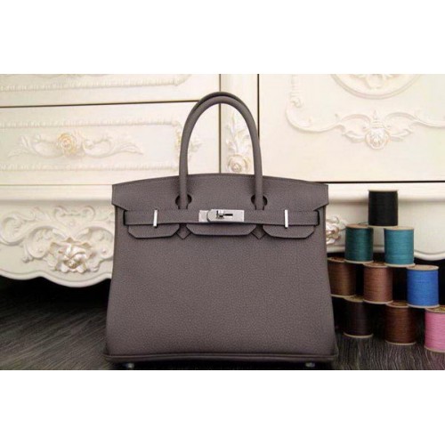 Hermes Birkin 35CM 30CM Sac fourre-tout en cuir d'origine HB35O Gris