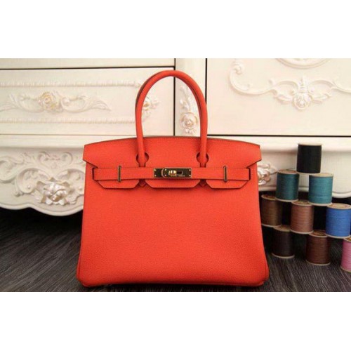 Hermes Birkin 35CM 30CM Sac fourre-tout en cuir d'origine HB35O Orange